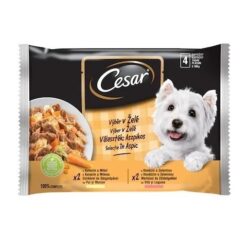 Cesar Selezione in Gelatina Adult Dog Pouch - Паучове за куче - Говеждо и пиле с зеленчуци в желе 4 х100 гр