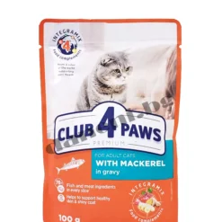 Club 4 Paws Premium Adult Cat - Котешки пауч - Скумрия в сос, 100 гр