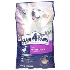 Club 4 Paws Premium Adult Dog Large Breeds - Суха храна за кучета от големи породи - Патица, 14 кг