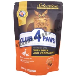 Club 4 Paws Premium Selection Adult Cat Duck and Vegetables - Котешки гранули - Патешко месо и зеленчуци, 300 гр