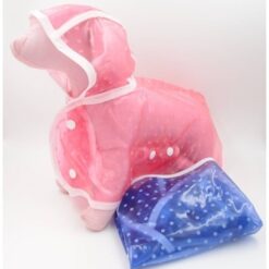 Прозрачен дъждобран на точки за кучета, S