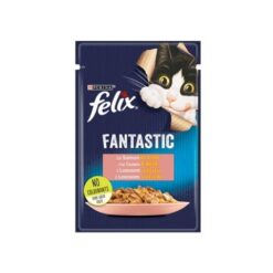 Храна за котки Felix Fantastic Cat Pouch, Сьомга в сочно желе на грил, 85 гр