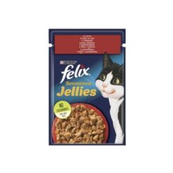 Храна за котки Felix Sensations Cat Pouch Говеждо и домати в желе 85 гр