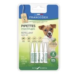 Francodex - Противопаразитни Spot-On пипети за малки породи кучета, репелентен продукт - 4 броя
