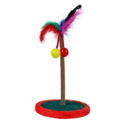 Kerbl - Играчка за котка, палма с основа от сизал, две топчета, катнип и пера 33 см
