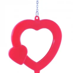 TI-SERT – Играчка за папагали: Сърце с огледало за птици 17 см