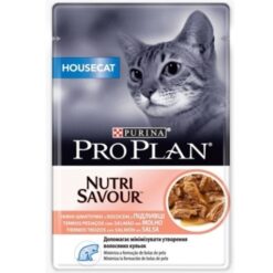 Pro Plan Cat Pouch Housecat Nutrisavour - Мокра храна за котки със сьомга в сос 85 гр