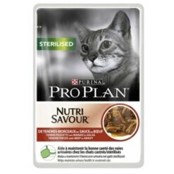 Purina Pro Plan Sterilised Cat Nutrisavour Pouch - Пауч за кастрирани с говеждо месо в сос, 85 гр