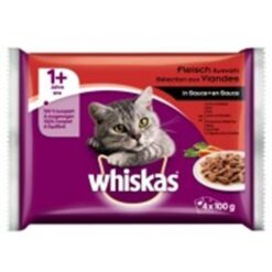Храна за котки - Whiskas Adult Cat Pouch - месни ястия и зеленчуци 4х100 гр