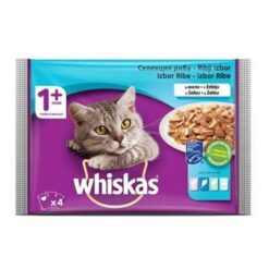 Храна за котки - Whiskas Adult Pouch с Рибни ястия - Мултиопаковка 4х100 гр