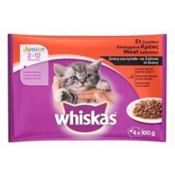 Whiskas Kitten Cat Pouch - Паучове за малки котета 4x100 гр