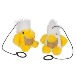 Kerbl Bird Chico - Котешка играчка плюшена птица с въже и звук 9 см