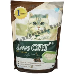 Love Cat - Биоразградима, соева котешка тоалетна с аромат на кафе 6 л/2.6 кг