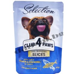 Club 4 Paws Premium Dog Adult Pouch - Пауч за куче - Сьомга и скумрия в сос, 85 гр.
