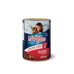 Miglior Gatto Adult Cat - Високо качество мокра храна с говеждо месо на хапки 405 гр