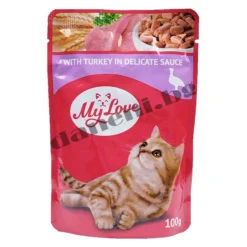 Пауч за котки - My Love Adult Cat Pouch с пуешко месо в деликатен сос 85 гр