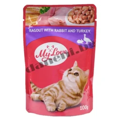 My Love Adult Cat Pouch - Мокра храна за израстнали котки с рагу, заешко и пуйка 100 гр
