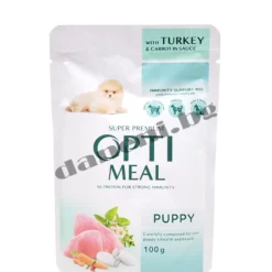 Opti Meal Super Premium Puppy Dog Pouch - Пауч за малки кучета - Пуйка в сос от моркови 100 гр