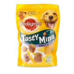 Лакомство за кучета Pedigree Tasty Minis - дъвчащи кубчета с пиле и патешко, 130 гр.