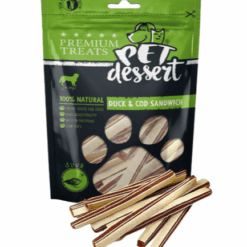 Pet's Dessert - Лакомство за куче - Лентички от патешко с риба треска 80 гр