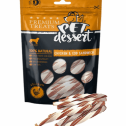 Pet's Dessert Dog Sandwich - Пиле и риба треска 80 гр