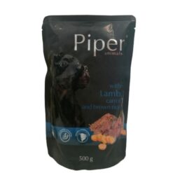 Пауч за кучета - Piper Dog Adult Pouch - Агнешко с моркови и кафяв ориз 500 гр