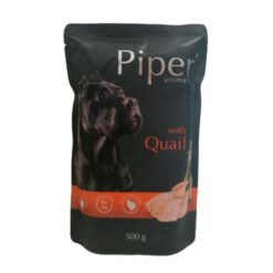 Мека храна за куче - Piper Dog Adult Pouch, Пъдпъдъци, 500 гр
