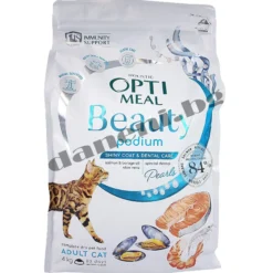 OptiMeal Beauty Podium Shiny Coat & Dental Care - Супер премиум гранули за израснала котка - Морски протеини 4 кг